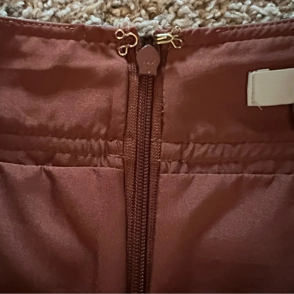 LOFT faux leather camel skirt, Size 6 - Picture 6 of 9